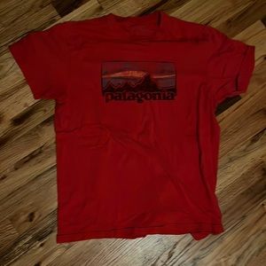 Patagonia Slim Fit Large Logo T-Shirt Red